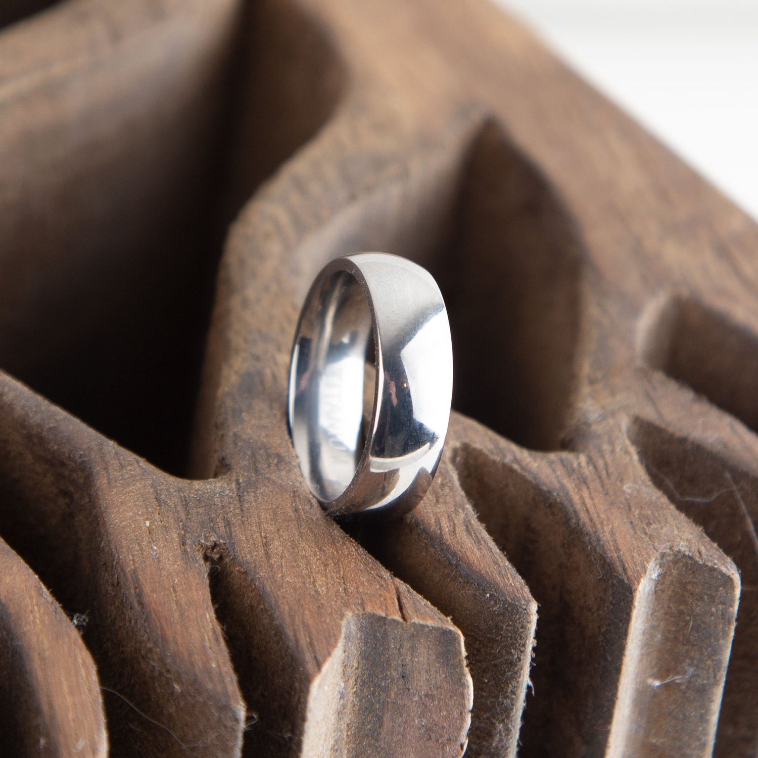 Shiny Titanium Ring, 6mm Wide, Lightweight Titanium Ring For Him or