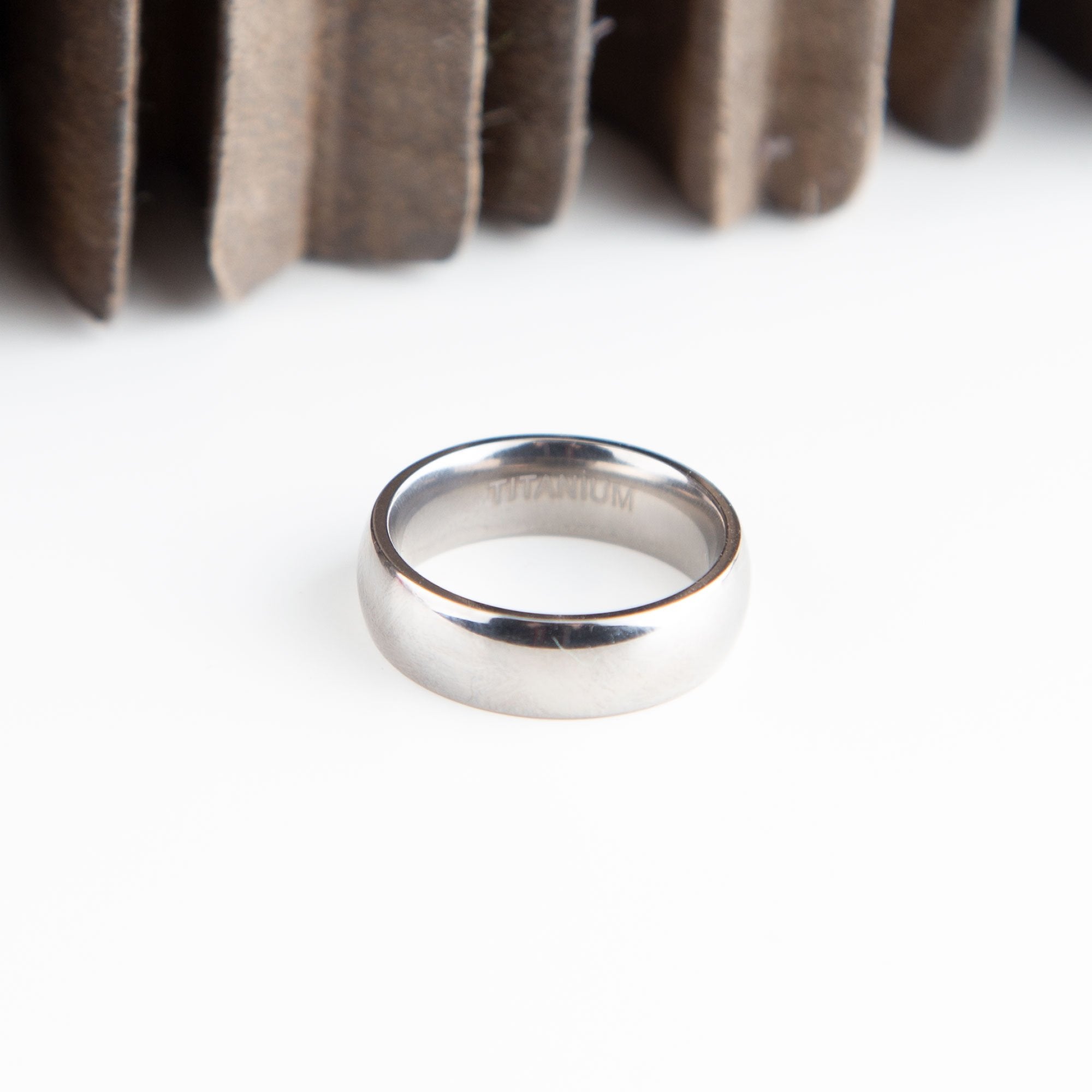 Shiny Titanium Ring, 6mm Wide, Lightweight Titanium Ring For Him or