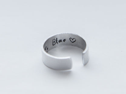 Hidden message ring, secret message aluminum ring, hidden message