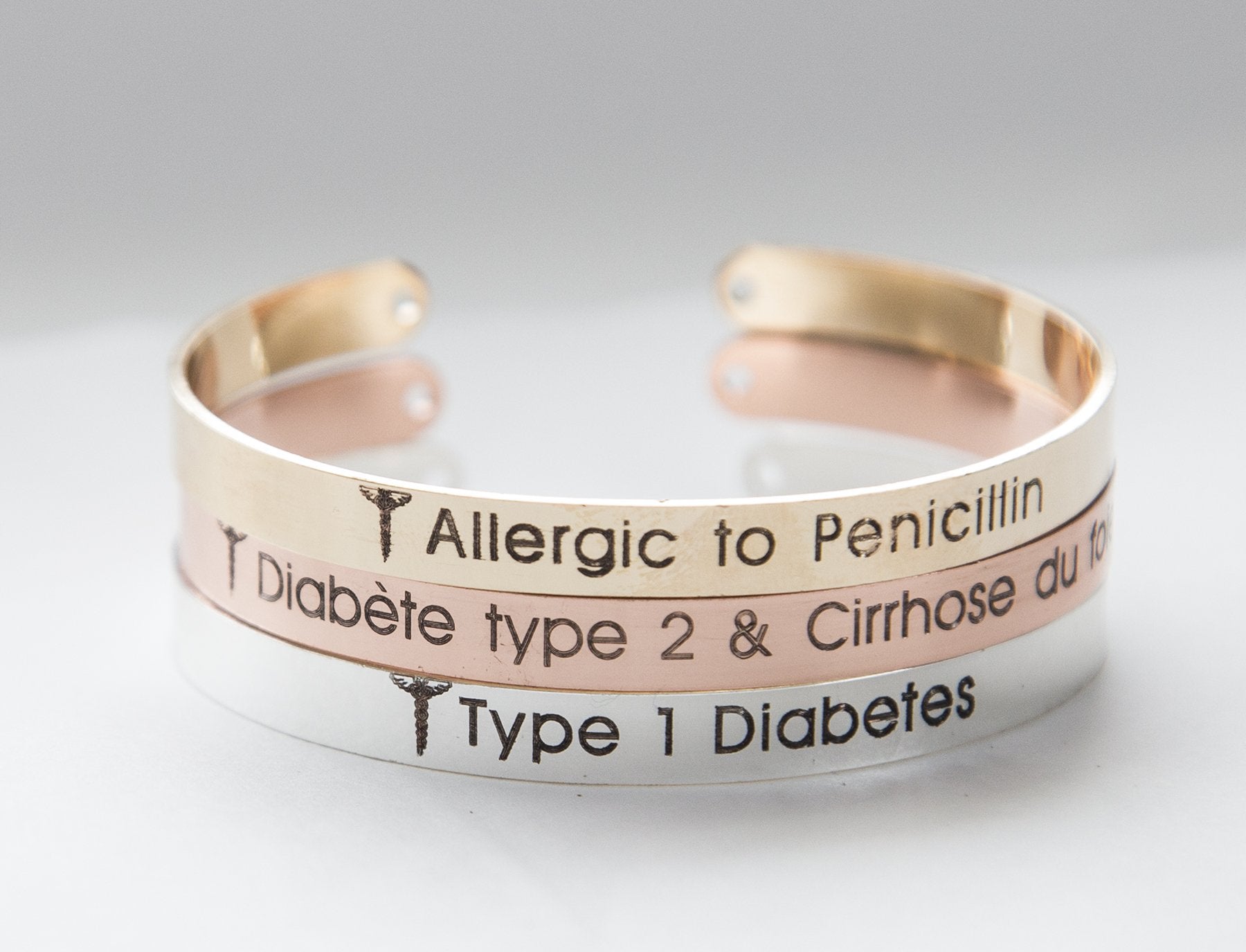 Stylish Medical Alert Bracelet Medical ID Diabetes Allergy Bracelet