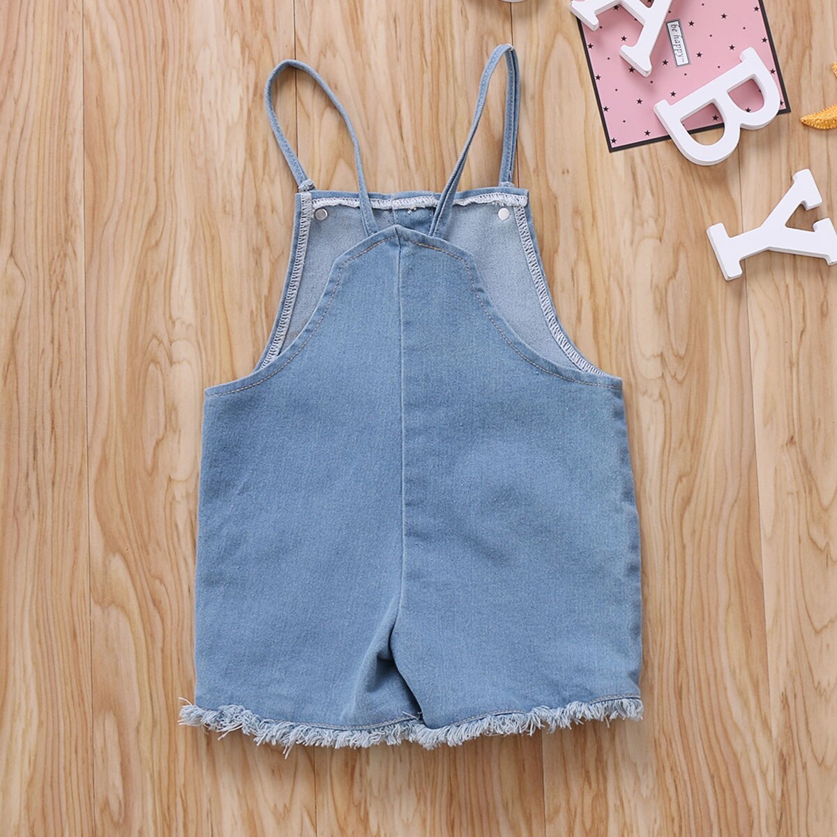 Newborn Kids Baby Girls Denim Jeans Strap Romper