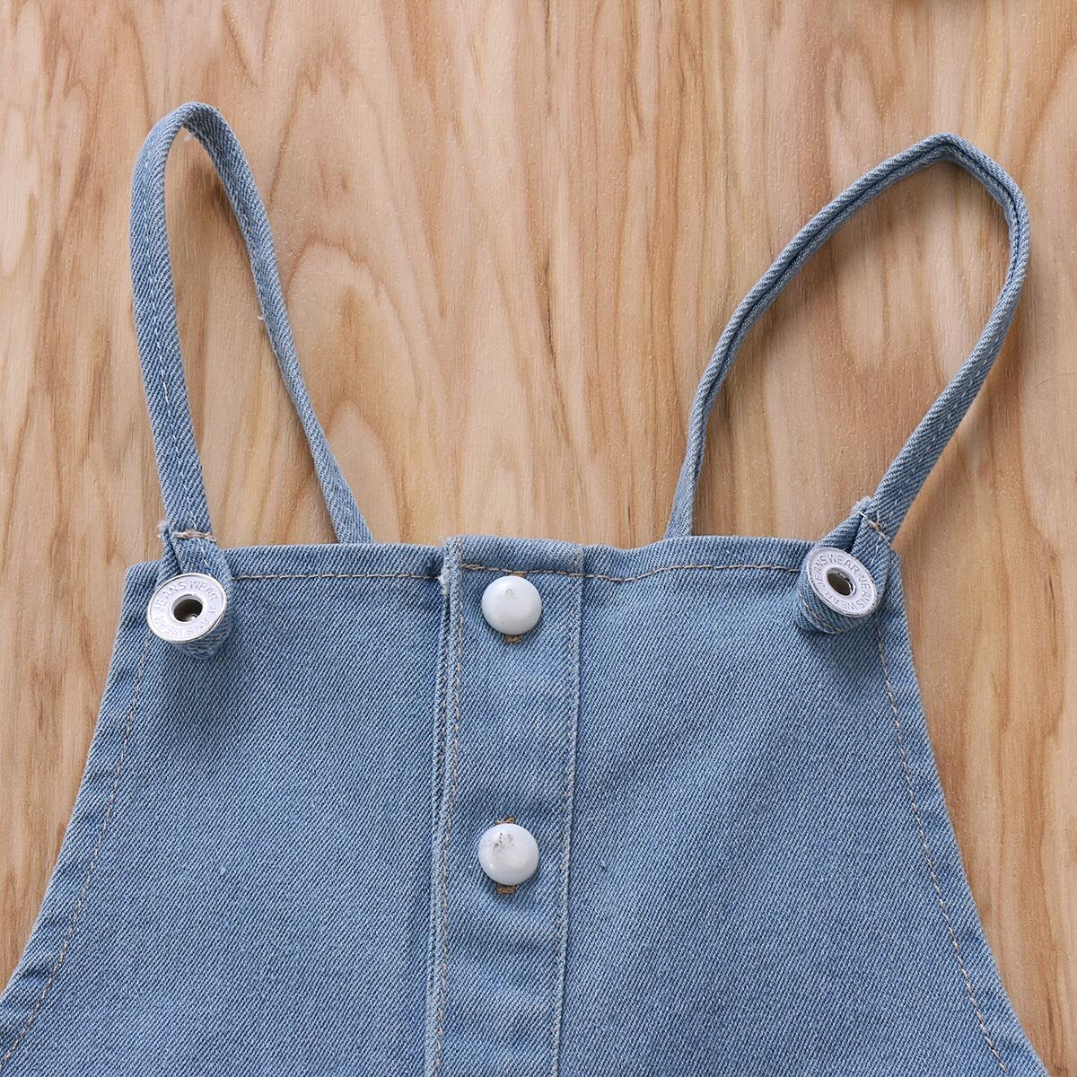 Newborn Kids Baby Girls Denim Jeans Strap Romper