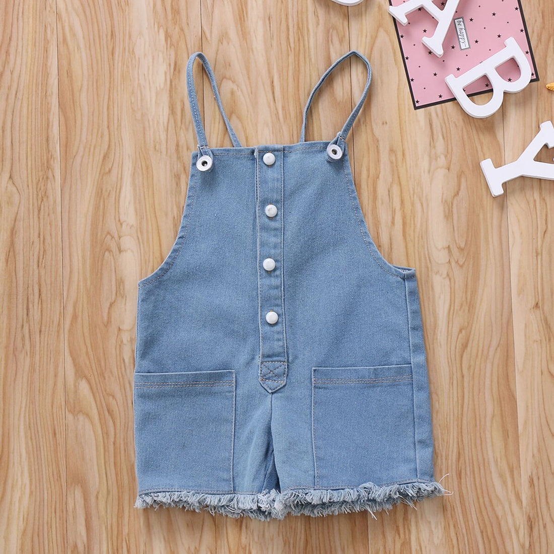 Newborn Kids Baby Girls Denim Jeans Strap Romper