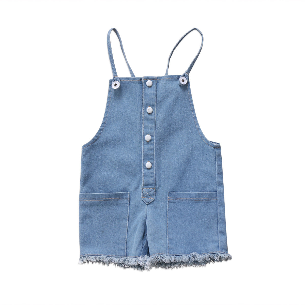 Newborn Kids Baby Girls Denim Jeans Strap Romper