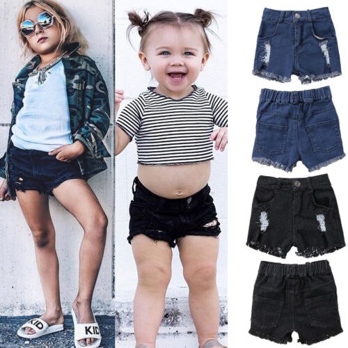 Newborn Toddler Baby Boy Girls Holes Denim Jeans