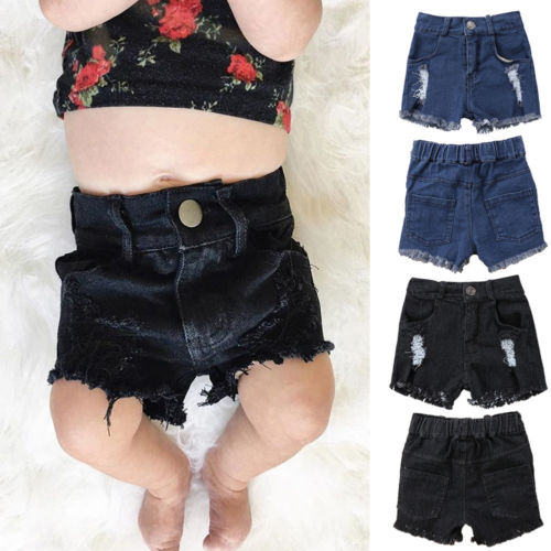 Newborn Toddler Baby Boy Girls Holes Denim Jeans