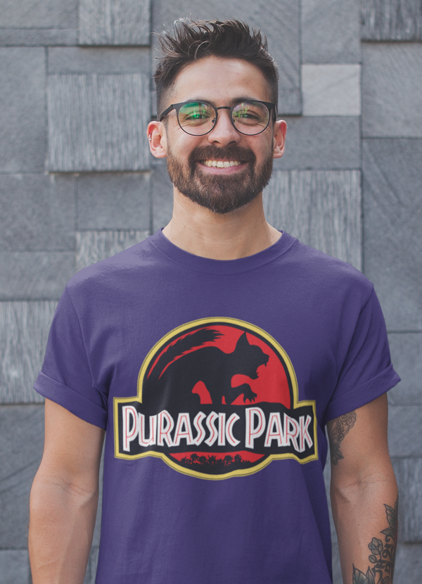 Purassic Park Shirt Cat Lover Funny Kitty Kitten Parody Dino Tshirt