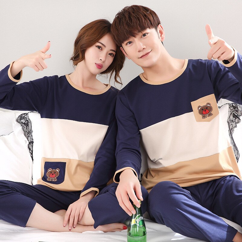 2019 Home Couple Pajamas Autumn Long Sleeve