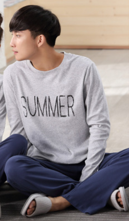 2019 Home Couple Pajamas Autumn Long Sleeve