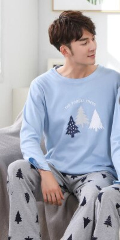 2019 Home Couple Pajamas Autumn Long Sleeve