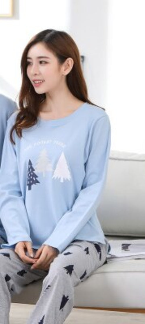 2019 Home Couple Pajamas Autumn Long Sleeve