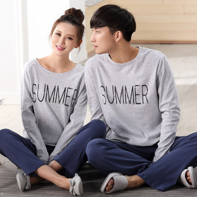 2019 Home Couple Pajamas Autumn Long Sleeve