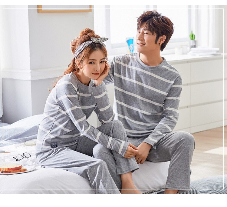 2019 Home Couple Pajamas Autumn Long Sleeve