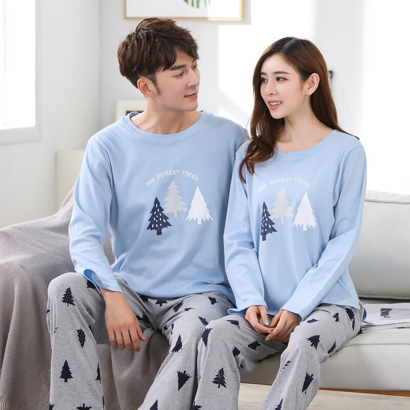 2019 Home Couple Pajamas Autumn Long Sleeve