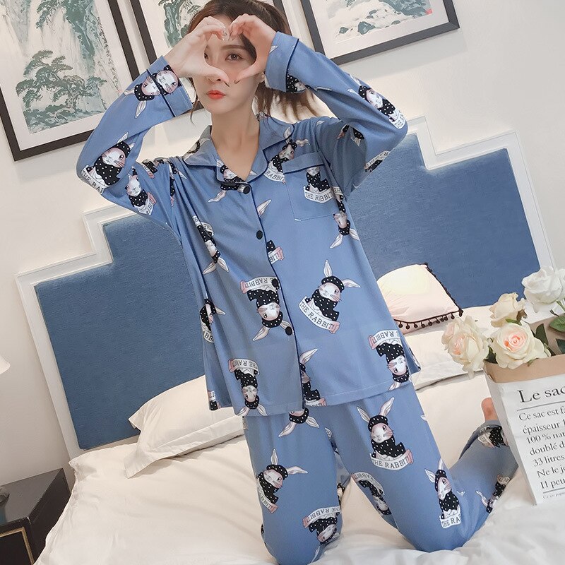 2019 New Cartoon Print Pajamas for Women