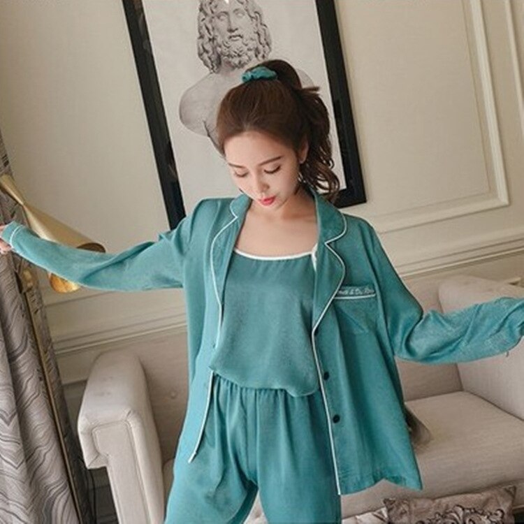 7 Pieces Sets Pajamas Set Women Mulberry