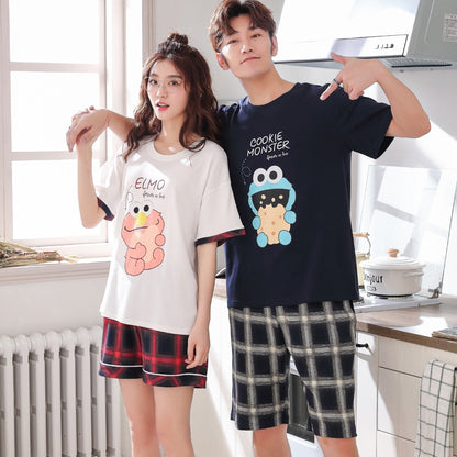 Summer Couple Pajamas Cartoon Print Cute