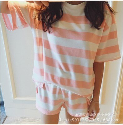 Summer Lovely Stripes Cute Sleepwear Korean