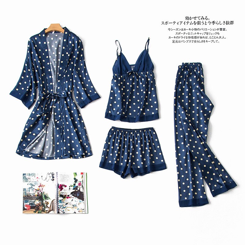 Summer New Comfortable Cardigan Pyjamas Dots