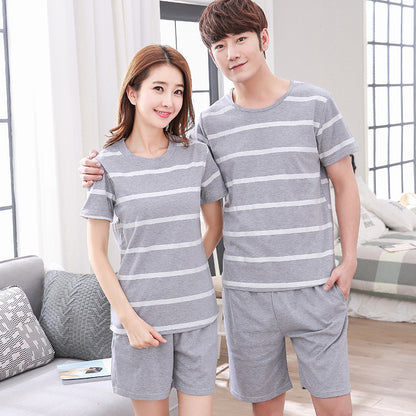 Summer New Lovely Print Couple Pyjamas Set