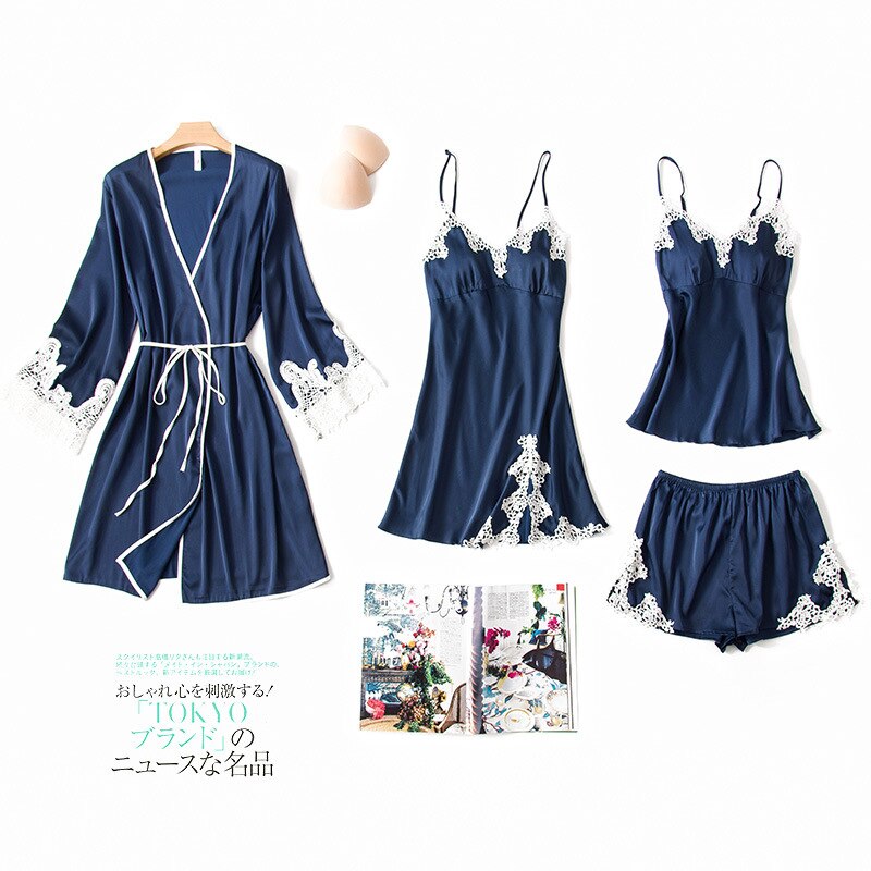 Summer Sexy Spaghetti Strap Robe Pajamas