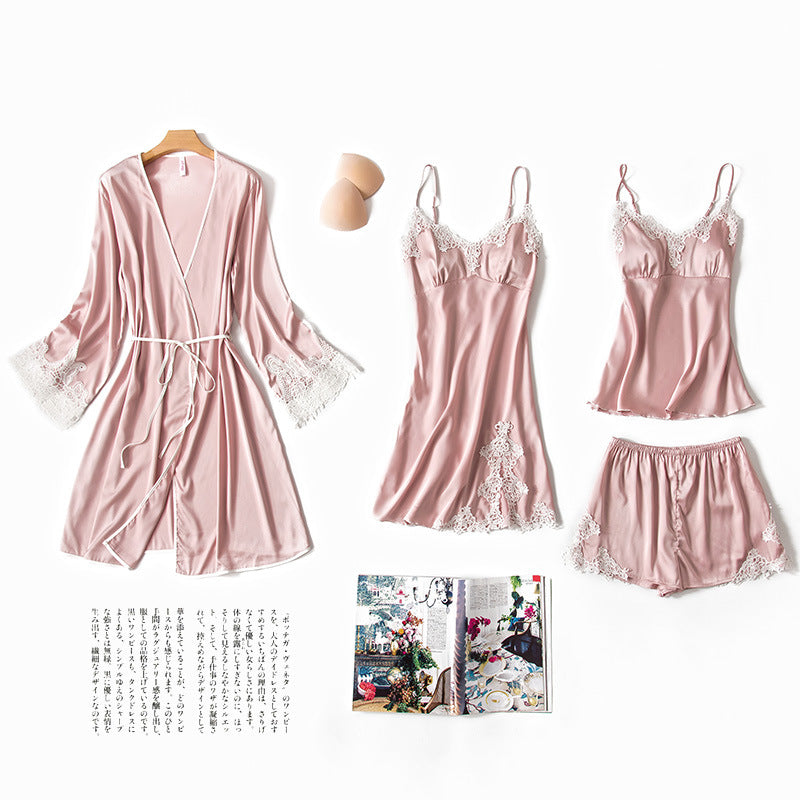 Summer Sexy Spaghetti Strap Robe Pajamas