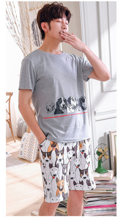 Summer Short Sleeve Couple Sleepwear Korean