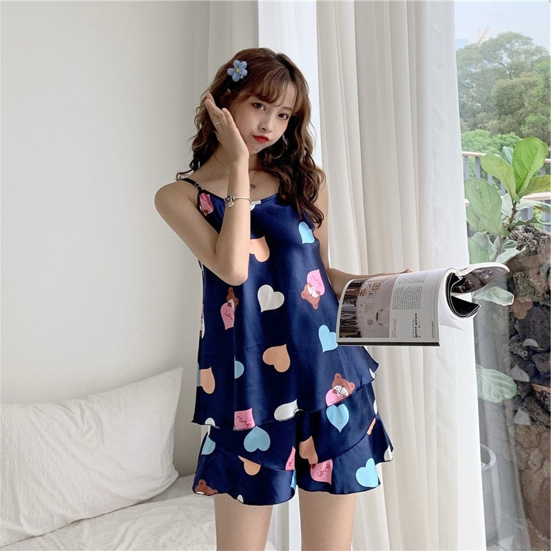 Sweet Style Love Print Cute Sleepwear 2019