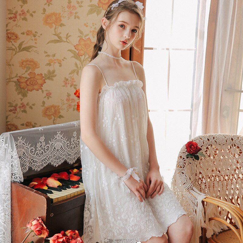 Women Princess Nightdress Summer Court Dress