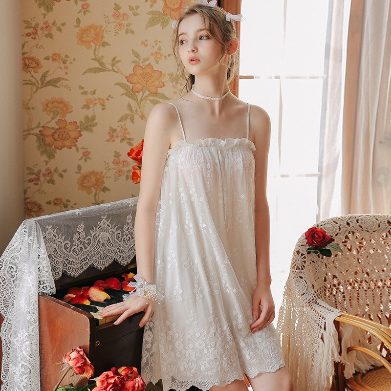 Women Princess Nightdress Summer Court Dress