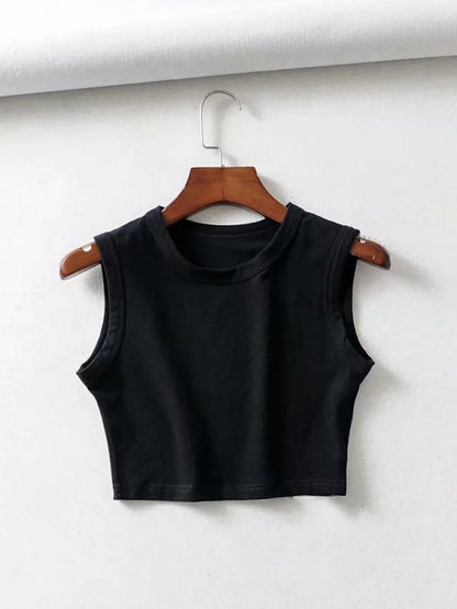 summer vintage white crop tops women biker black punk sexy tank top