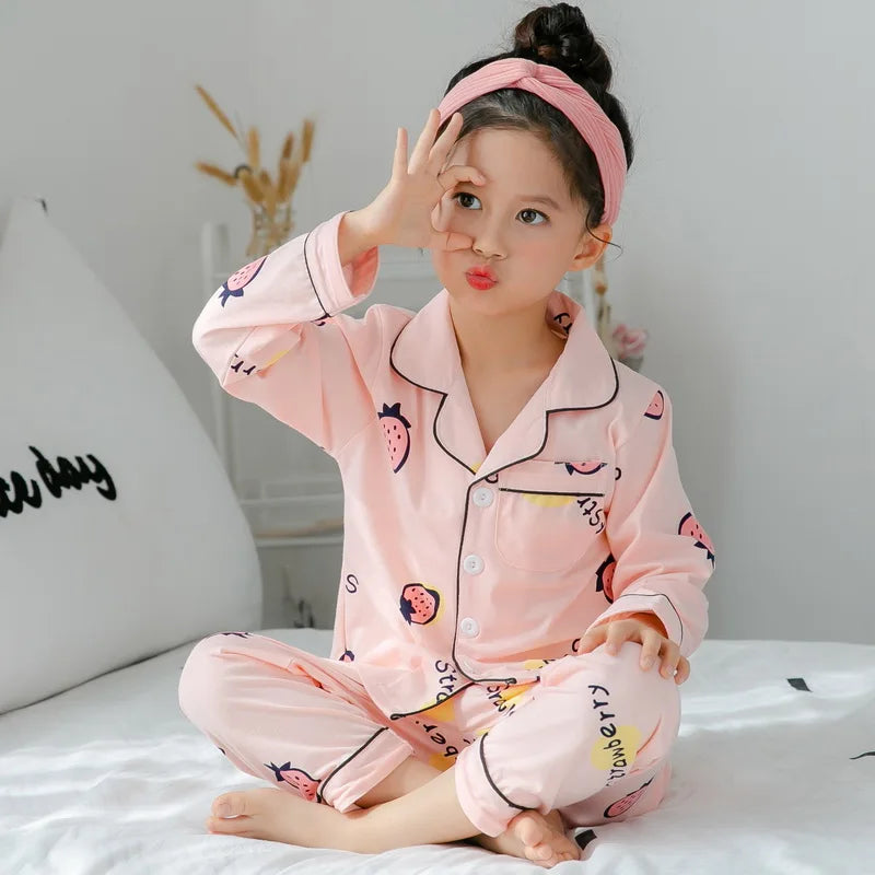 Sping Autumn Baby Girls Clothes Pajamas Sets Boy Pyjamas Kids Homewear