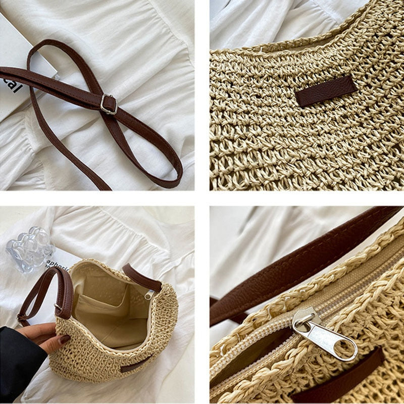 Casual Summer Shoulder Straw Bag