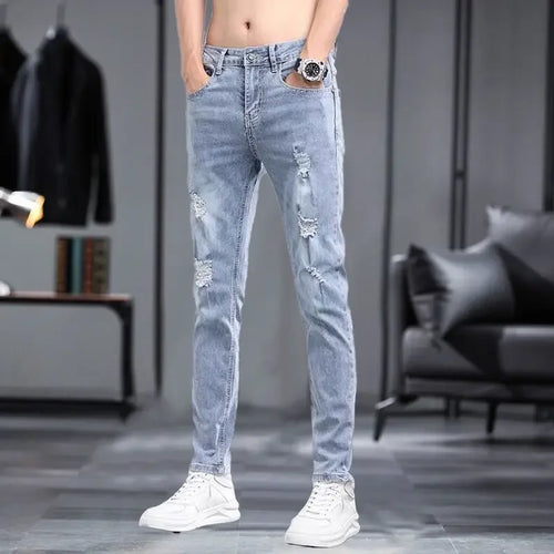 New 2023 Korean Street Harajuku Stretch Denim Jeans S Clothing Luxury