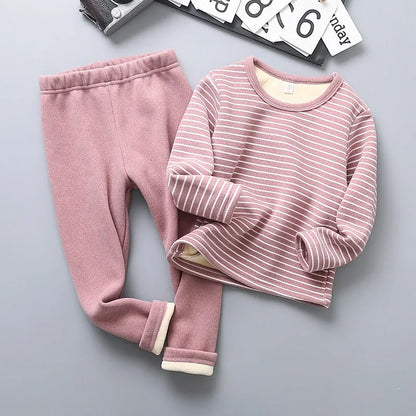 New 2024 Autumn Winter Kids Thicken Warm Pajamas Baby Boys Girls