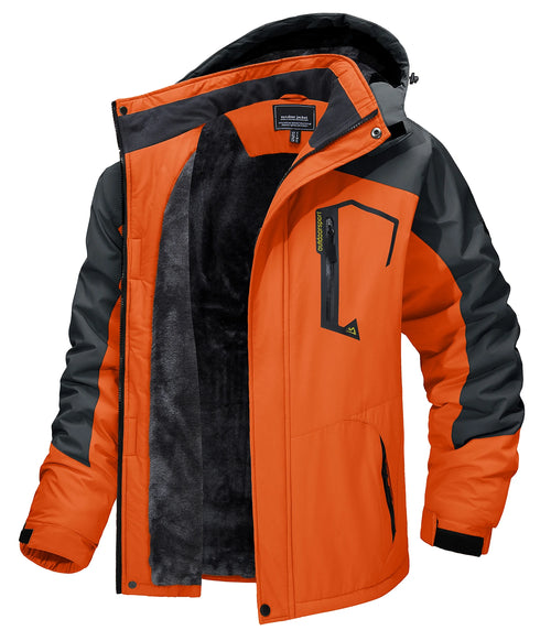 TACVASEN Fleece Lining Mountain Jackets Mens Hiking Jackets Outdoor