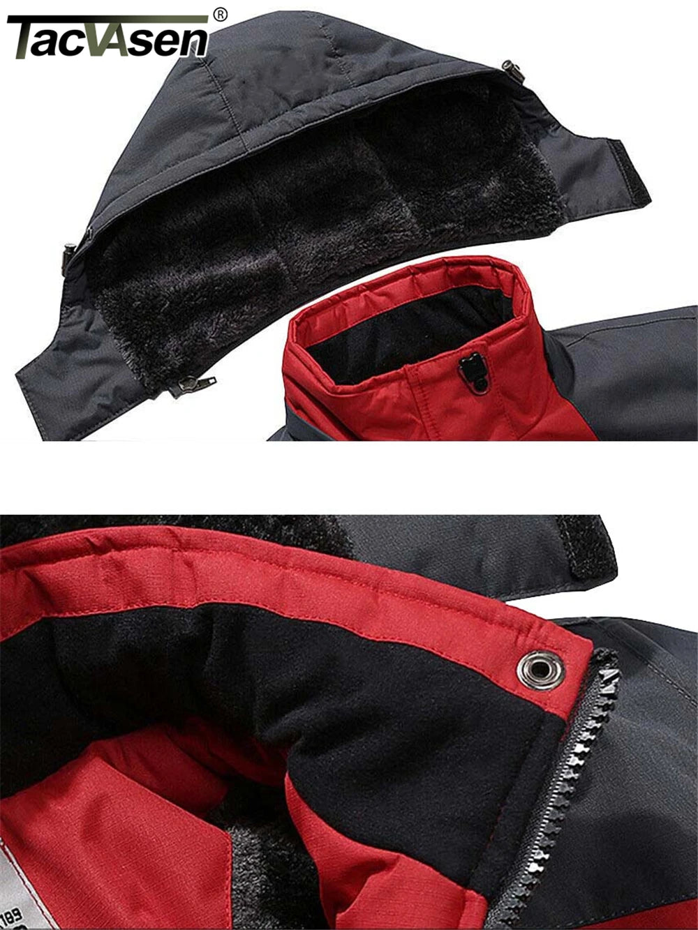 TACVASEN Fleece Lining Mountain Jackets Mens Hiking Jackets Outdoor