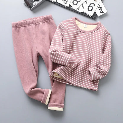 New 2024 Autumn Winter Kids Thicken Warm Pajamas Baby Boys Girls