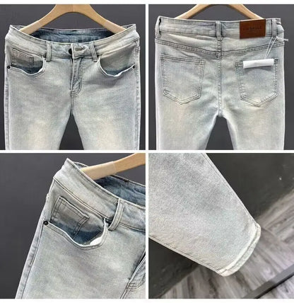 New Arrival Men’s Casual Spring and Autumn Denim Slim Fit Stretch