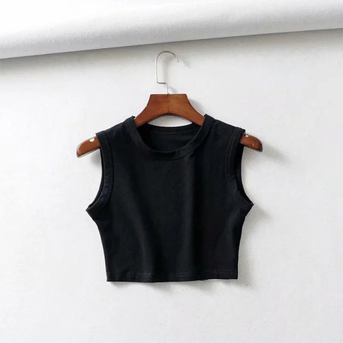 summer vintage white crop tops women biker black punk sexy tank top