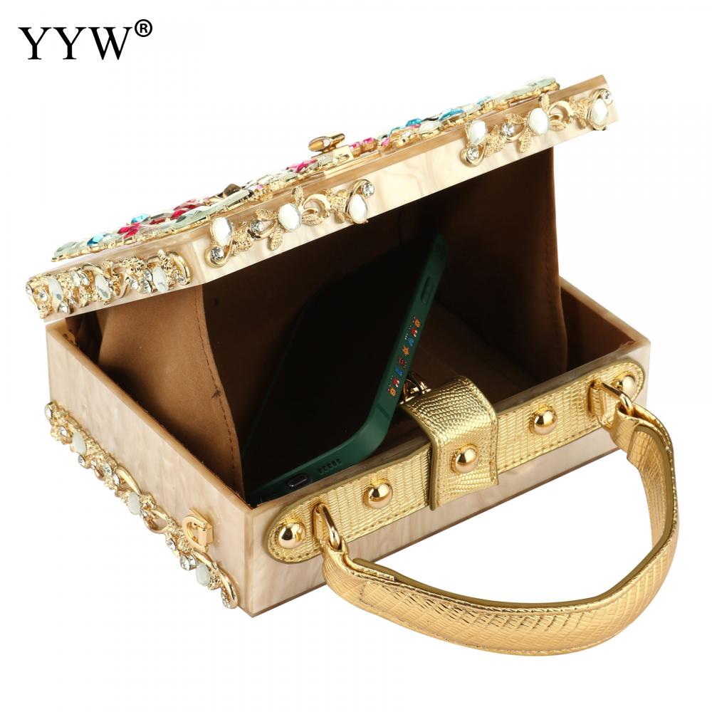 Acrylic Handbags Women 2022 Fashion Flower Shoulder Bags Evening Party