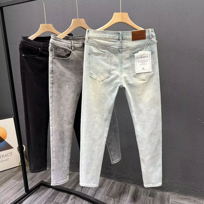 New Arrival Men’s Casual Spring and Autumn Denim Slim Fit Stretch