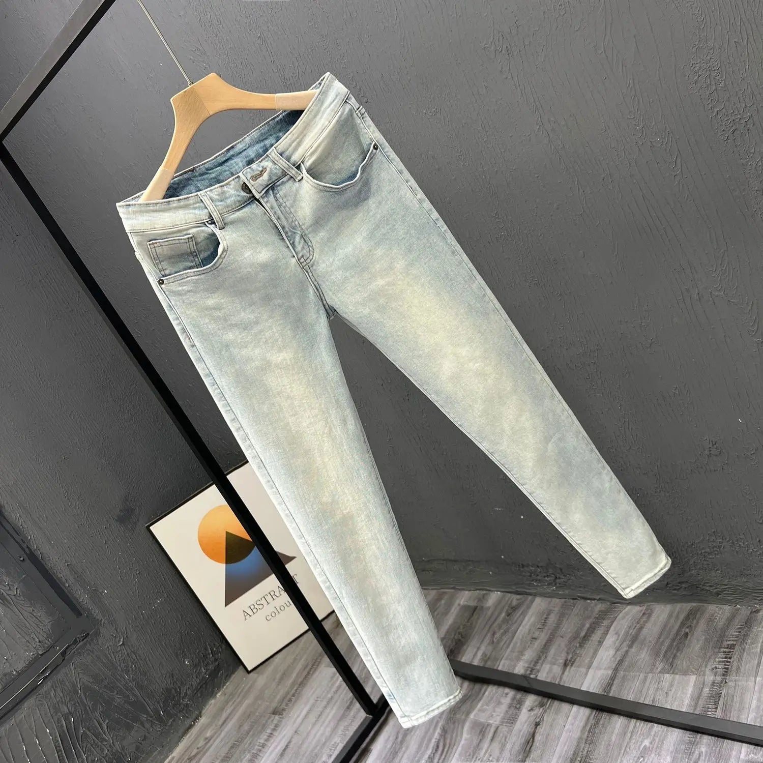 New Arrival Men’s Casual Spring and Autumn Denim Slim Fit Stretch