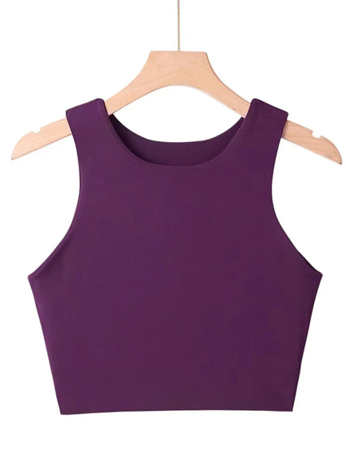 Summer Fashion Women Sexy Slim Tops O-neck Sleeveless Double Nylon