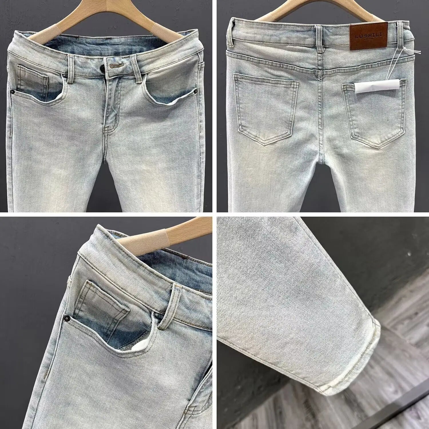 New Arrival Men’s Casual Spring and Autumn Denim Slim Fit Stretch