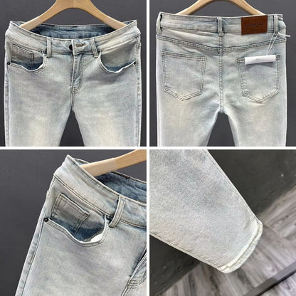 New Arrival Men’s Casual Spring and Autumn Denim Slim Fit Stretch