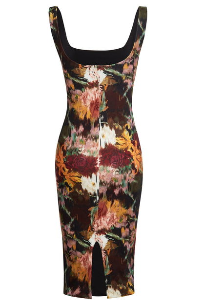 Sleeveless Floral Bodycon Dress