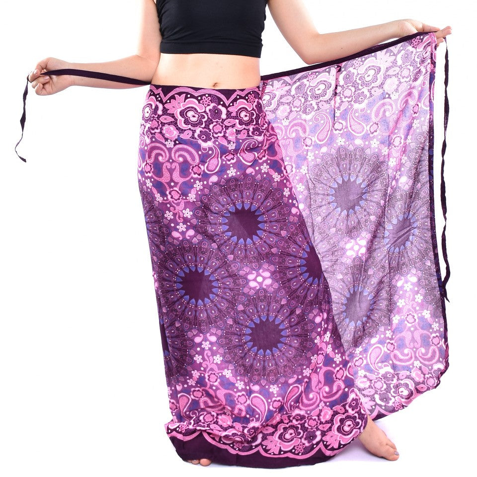 Bohotusk Purple Ink Splash Sarong Super Soft 150cm x 110cm