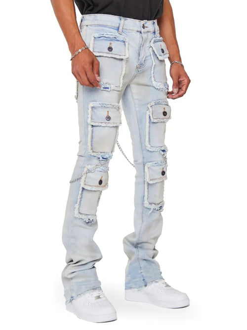 Multi-pocket Cargo Jeans Y2k Men’s Jeans Stretch Straight-leg Pants