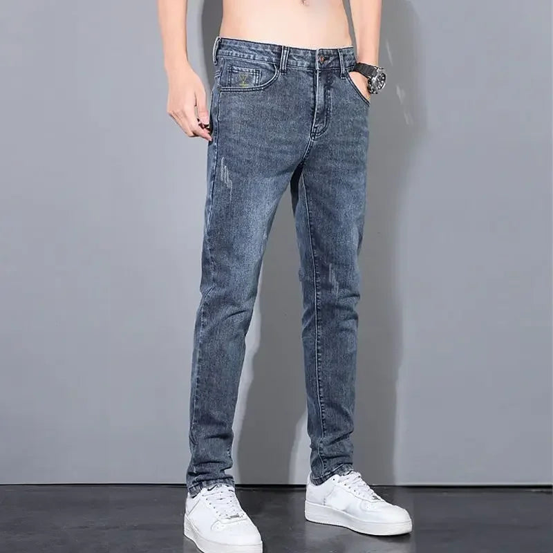 New 2023 Korean Street Harajuku Stretch Denim Jeans S Clothing Luxury